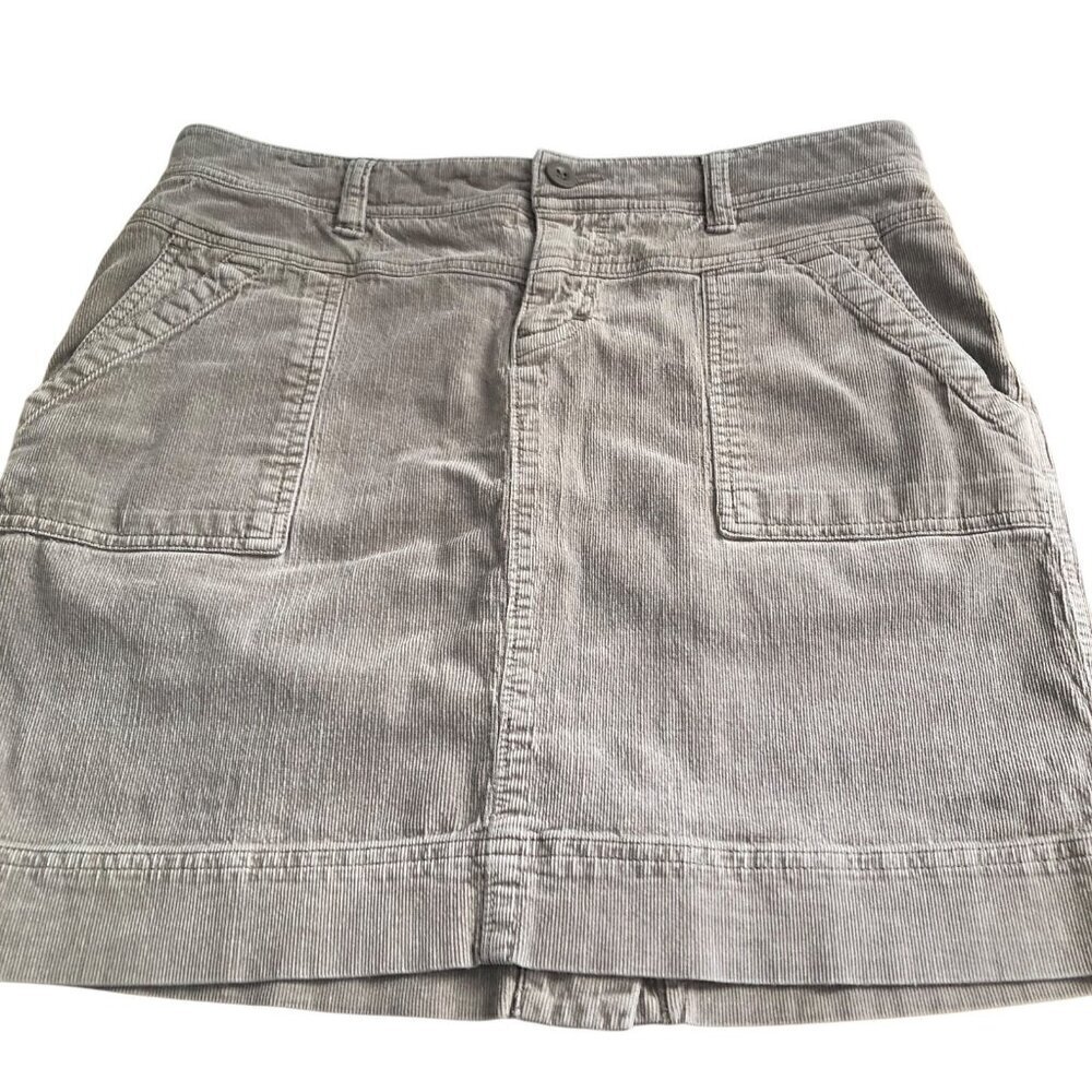 The North Face Corduroy Mini Skirt Women's size 10 Gray Pockets Granola Girl